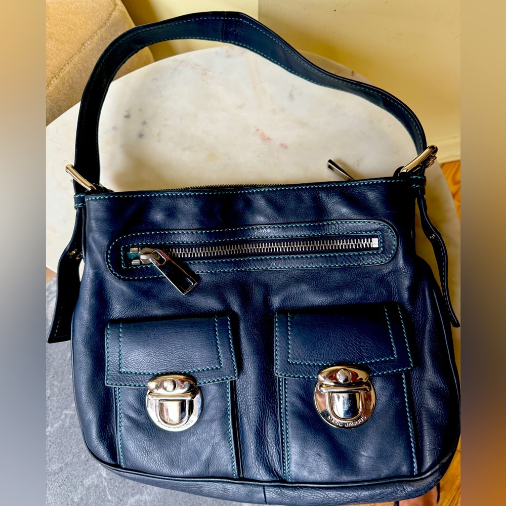 Authentic Iconic Marc Jacobs Y2K Bag Navy Leather